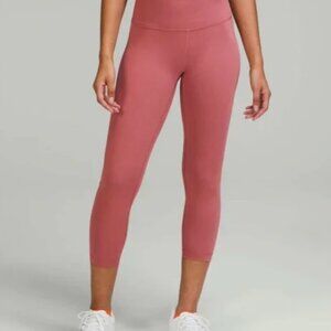 Lululemon Wunder Train High-Rise Crop Leggings Rose